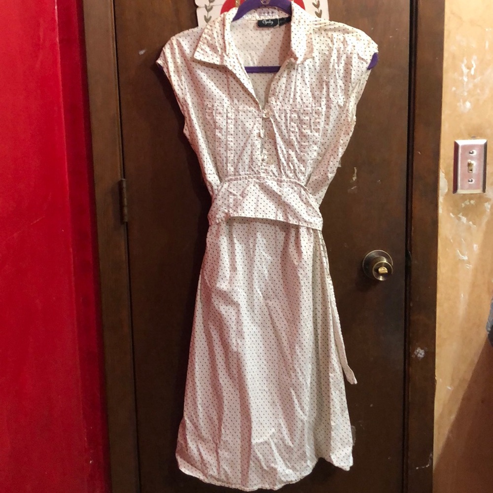 1950s button up knee length dress